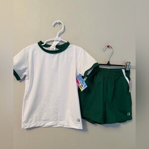 Set Athletics White Shirt with Green Shorts